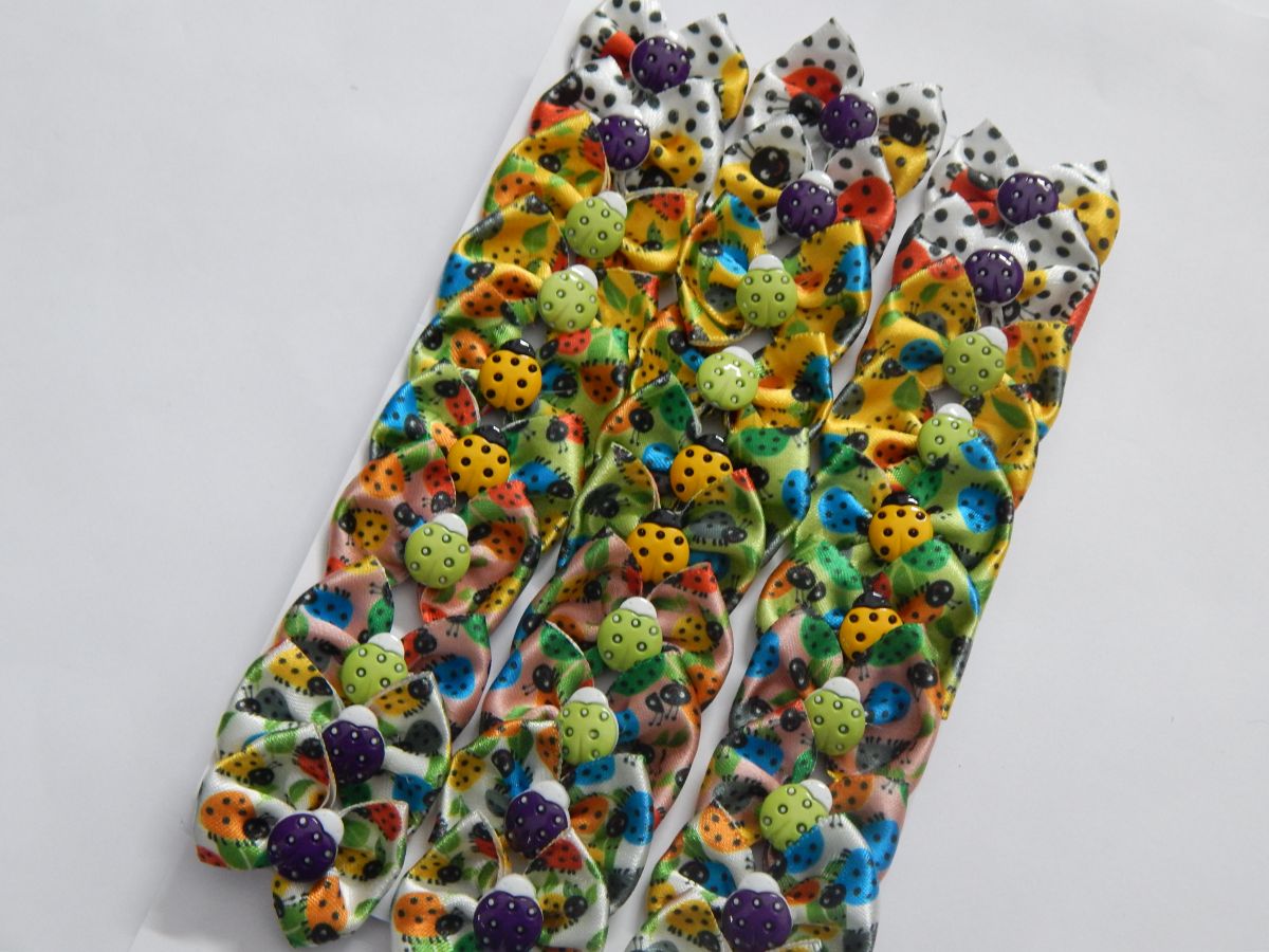 L1194 LAÇO ESTAMPA JOANINHA C/ BOT. DE JOANINHA - 30 UN - Image 5