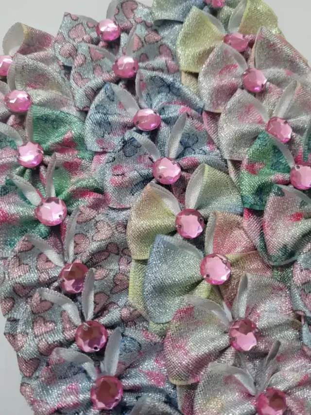 L10742 LAÇO PONTA LUREX ESTAMPADO C/CRISTAL - 24 UN