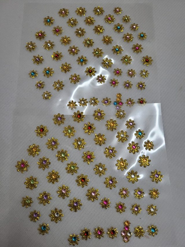 L195 PIERCING/ADESIVO FLORZINHA 'DOURADA' - 2 CARTELAS - Image 18