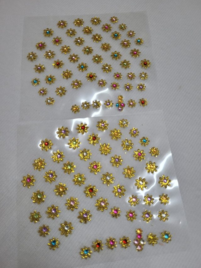 L195 PIERCING/ADESIVO FLORZINHA 'DOURADA' - 2 CARTELAS - Image 4
