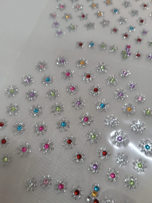 L195 ADESIVO/PIERCING FLORZINHA 'PRATA' - 2 CART - Image 6