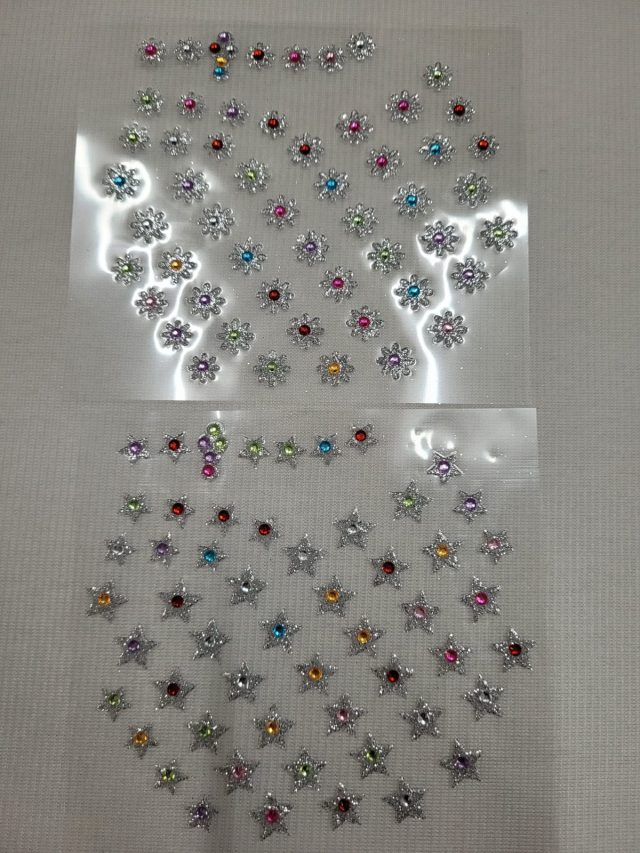 L195 ADESIVO/PIERCING FLORZINHA 'PRATA' - 2 CART - Image 20