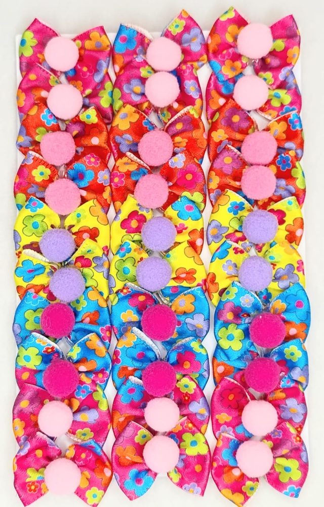 L101074 LAÇO FLORAL C/POMPOM - 30 UN - Image 2