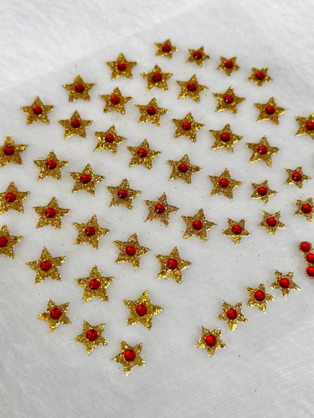 L195 PIERCING/ADESIVO ESTRELA 'DOURADO' - 2 CART - Image 8