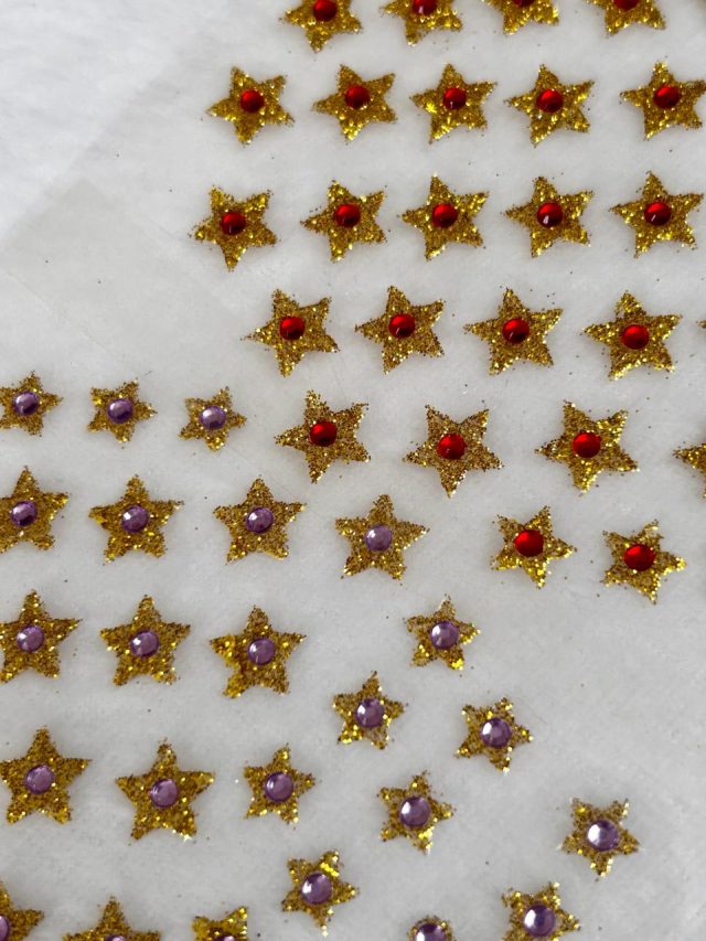L195 PIERCING/ADESIVO ESTRELA 'DOURADO' - 2 CART - Image 7