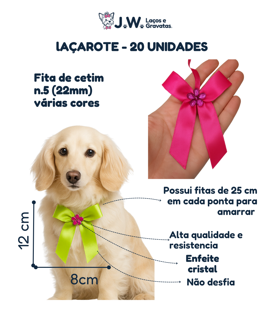 L11120 LAÇAROTE COM FLOR CRISTAL - 20 UN - Imagem 2