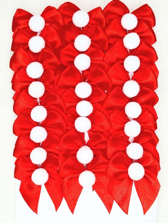 L5202 LAÇO PONTA VERMELHO COM POMPOM - 24 UN - Image 2
