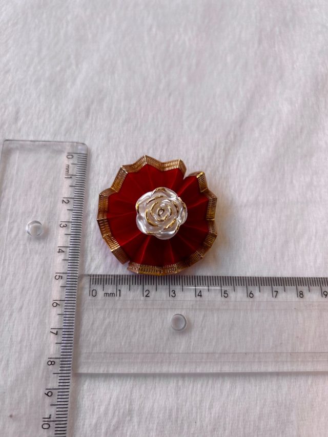 L5430 FLOR VERMELHA C/BORDAS DOURADAS E ROSA - 10 UN - Image 5