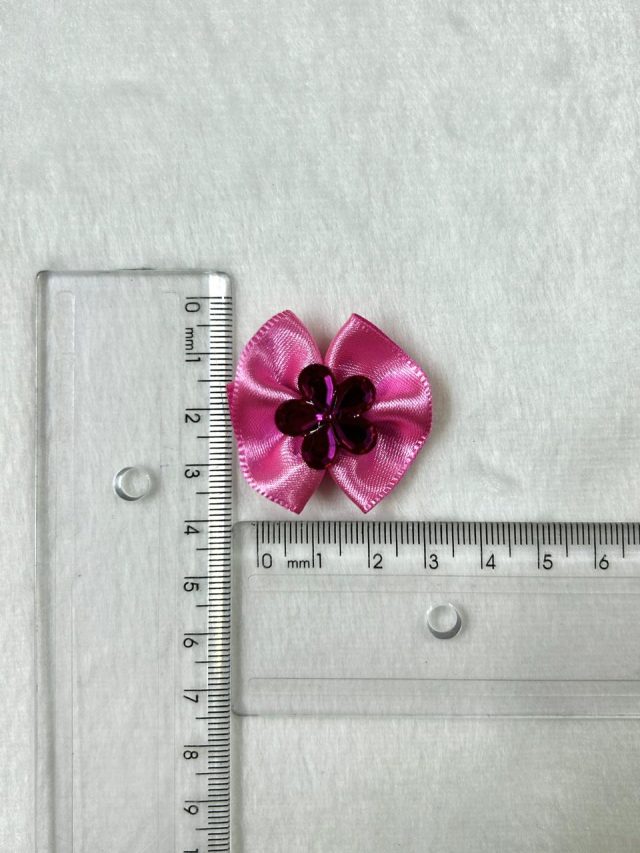 L10290 LAÇO CETIM ROSA C/FLOR CRISTAL - 30 UN - Image 4