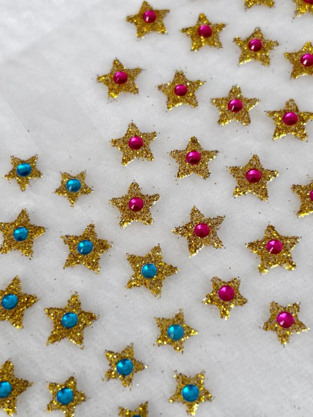 L195 PIERCING/ADESIVO ESTRELA 'DOURADO' - 2 CART - Image 2