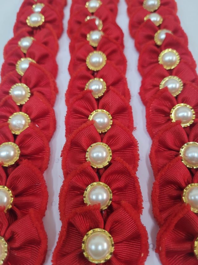 L10223 LAÇO VERMELHO COM PÉROLA LUXO - 30 UN - Image 3