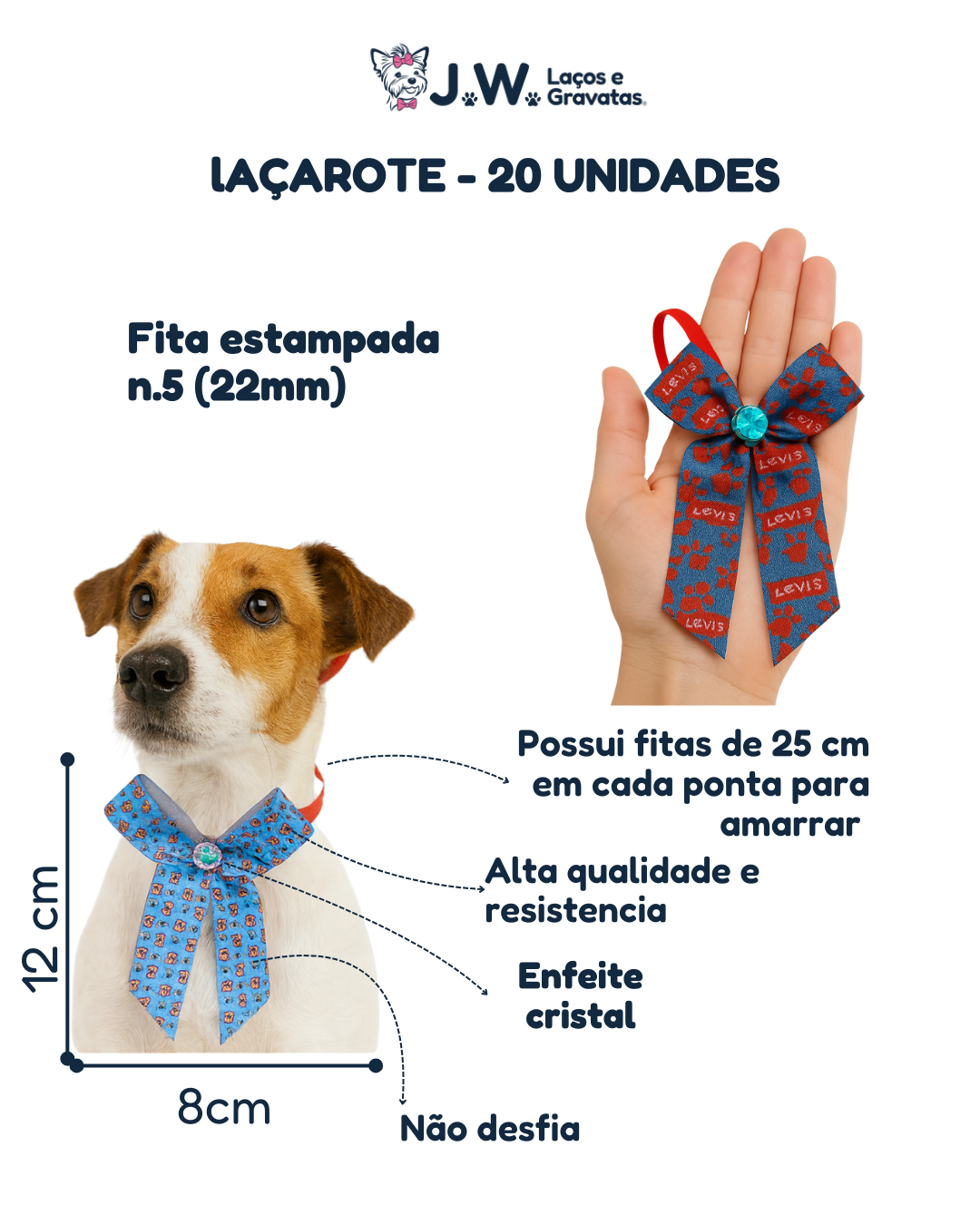 L11122 LAÇAROTE ESTAMPADO - 20 UN - Imagem 2