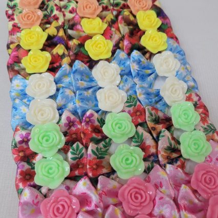 L101054 LAÇO FLORAL C/ROSA - 30 UN