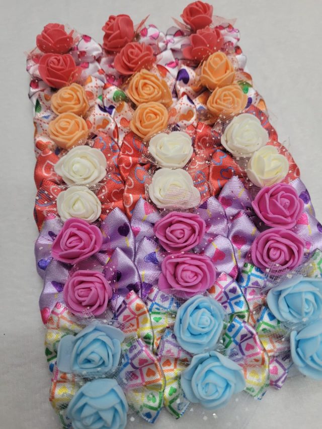 L11629 LAÇO ESTAMPADO LOVE C/FLOR E.V.A - 30 UN