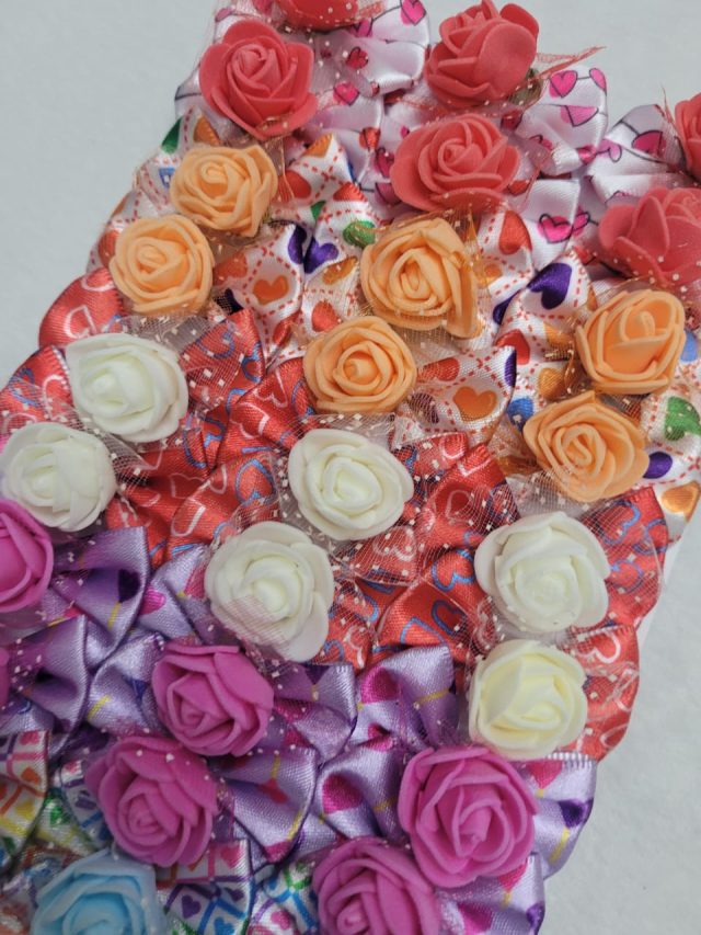 L11629 LAÇO ESTAMPADO LOVE C/FLOR E.V.A - 30 UN - Image 5