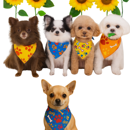 B144 BANDANA ESTAMPA PATINHA E OSSINHO - 10 UN