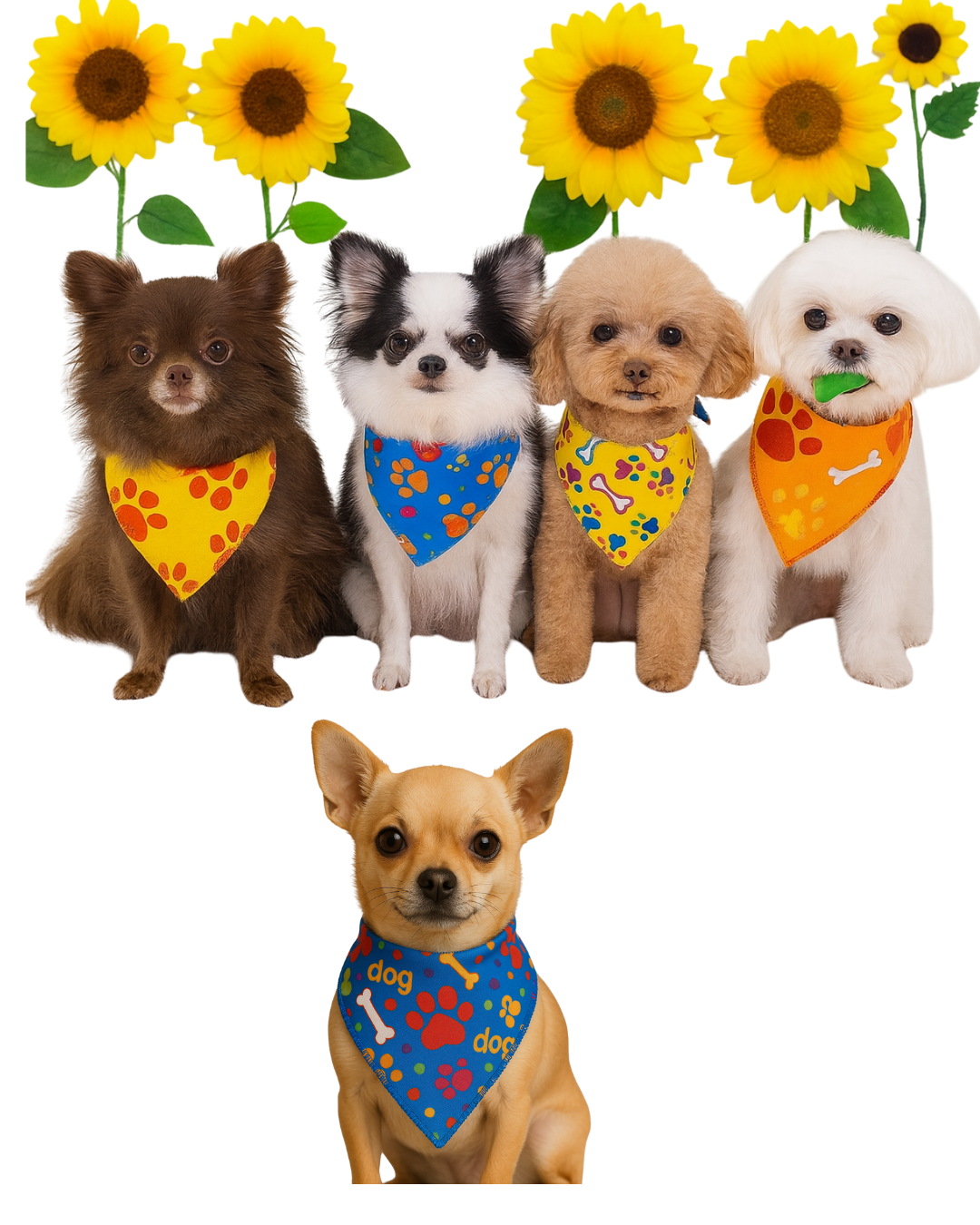 B144 BANDANA ESTAMPA PATINHA E OSSINHO - 10 UN