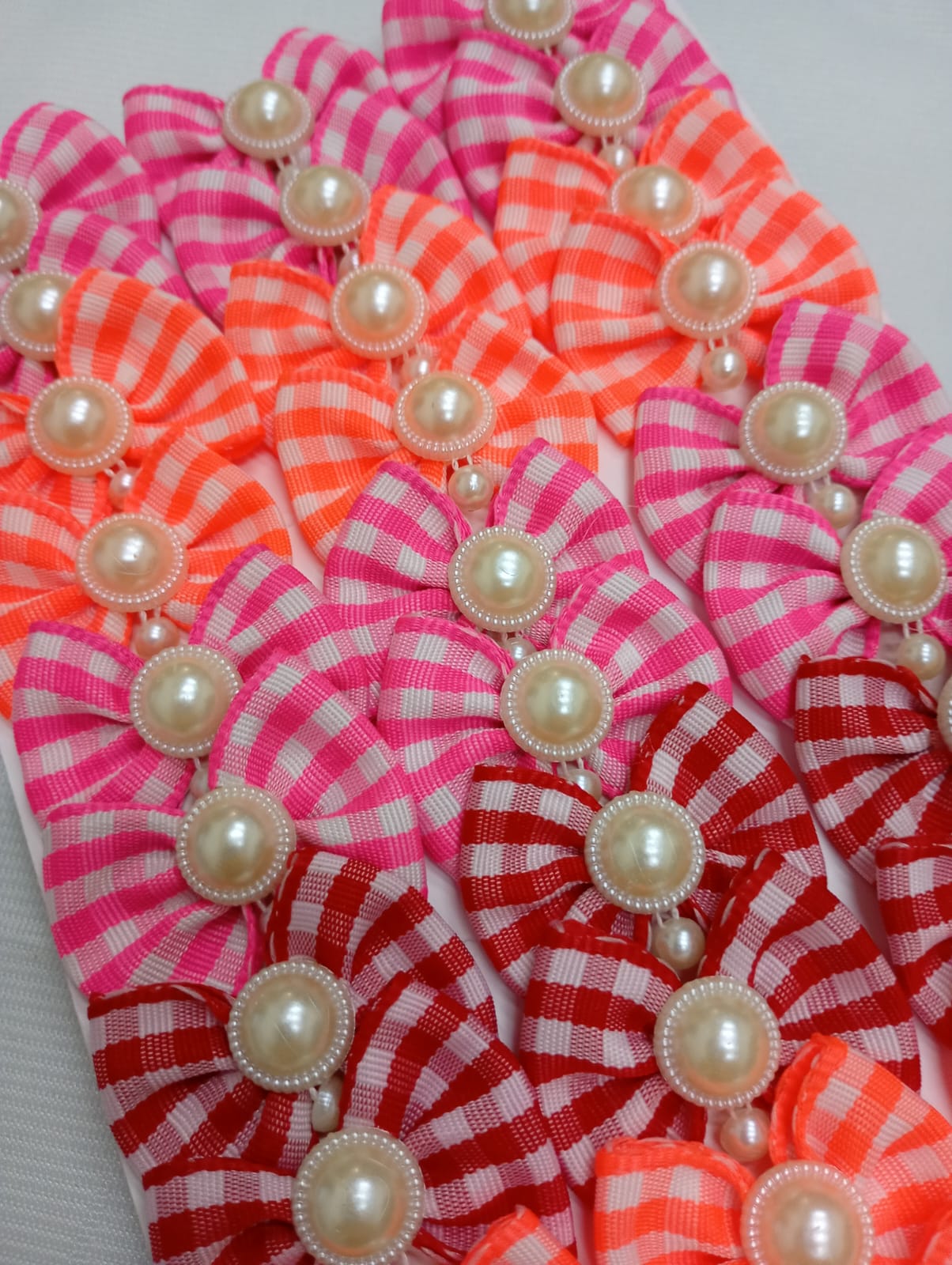 L11649 LAÇO XADREZ NEON C/PÉROLA DUPLA - 30 UN - Image 2