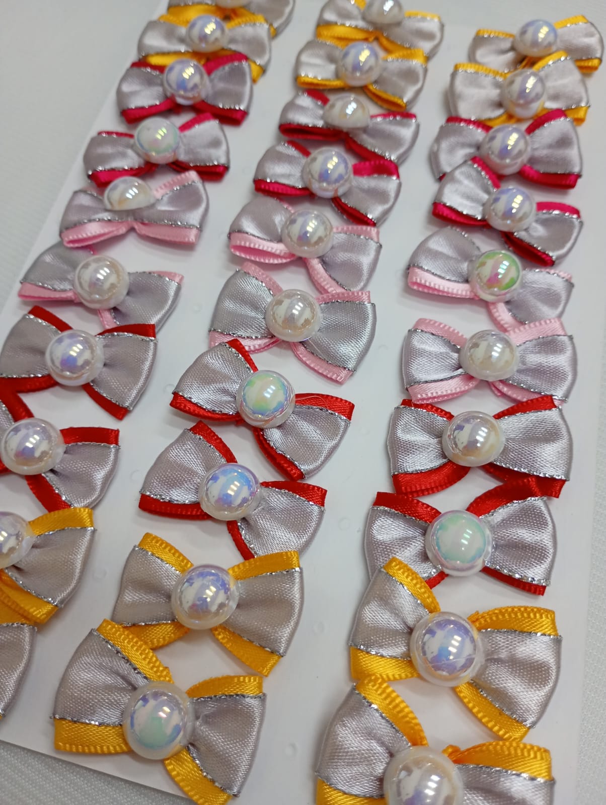 L10640 LACINHO DUPLO PRATA C/PÉROLA - 30 UN