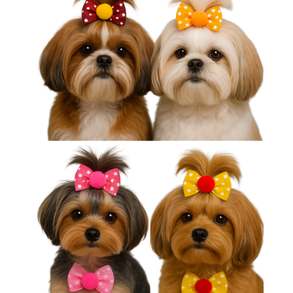 L10673 LAÇO GORG TRANSP C/POMPOM - 30 UN