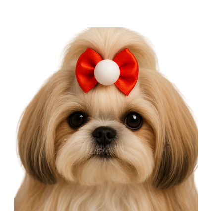 L5112 LAÇO VERMELHO C/POMPOM- 30  UN