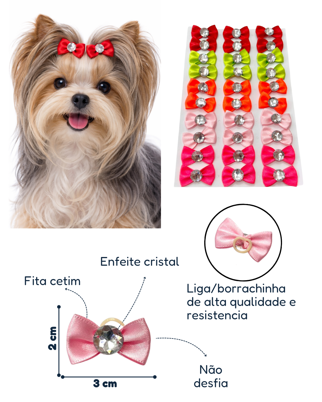 L10690 LACINHO CETIM C/CRISTAL - 30 UN - Imagem 2