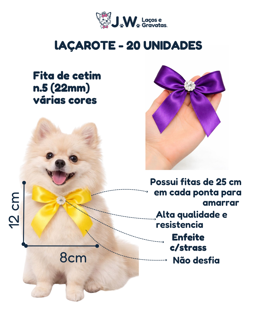 L11124 LAÇAROTE CETIM - 20 UN - Imagem 2