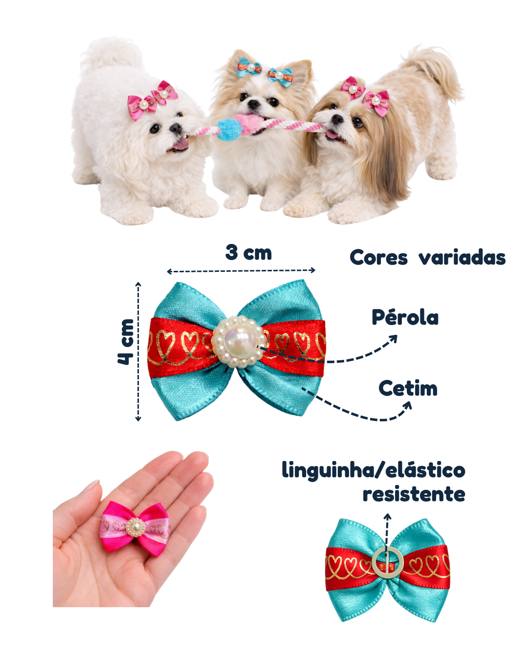 L11626 LAÇO DUPLO LOVE C/PEROLA - 30 UN - Imagem 2