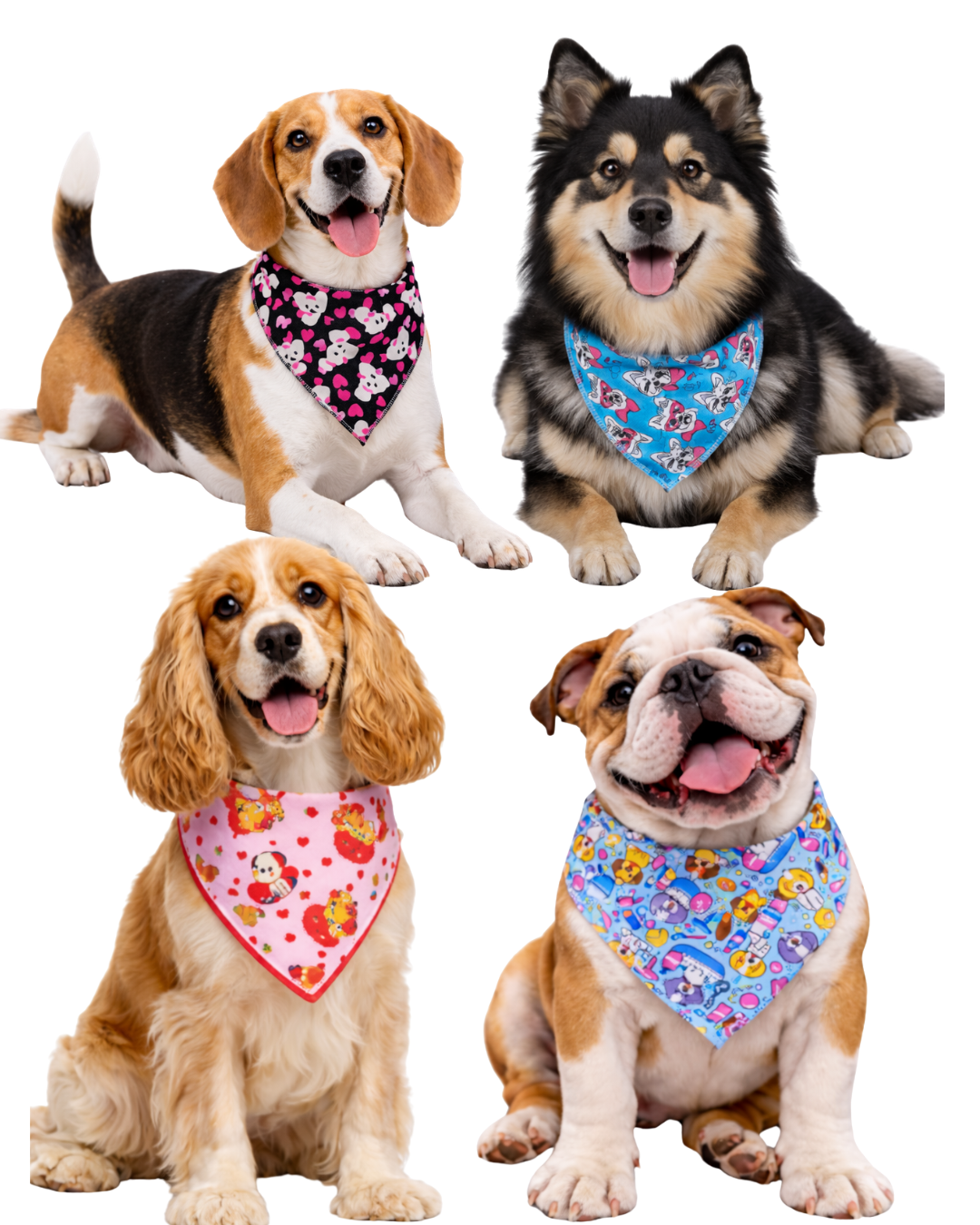 B1461 BANDANA ESTAMPA FÊMEA PARA PETS DE GRANDE PORTE - 10 UN