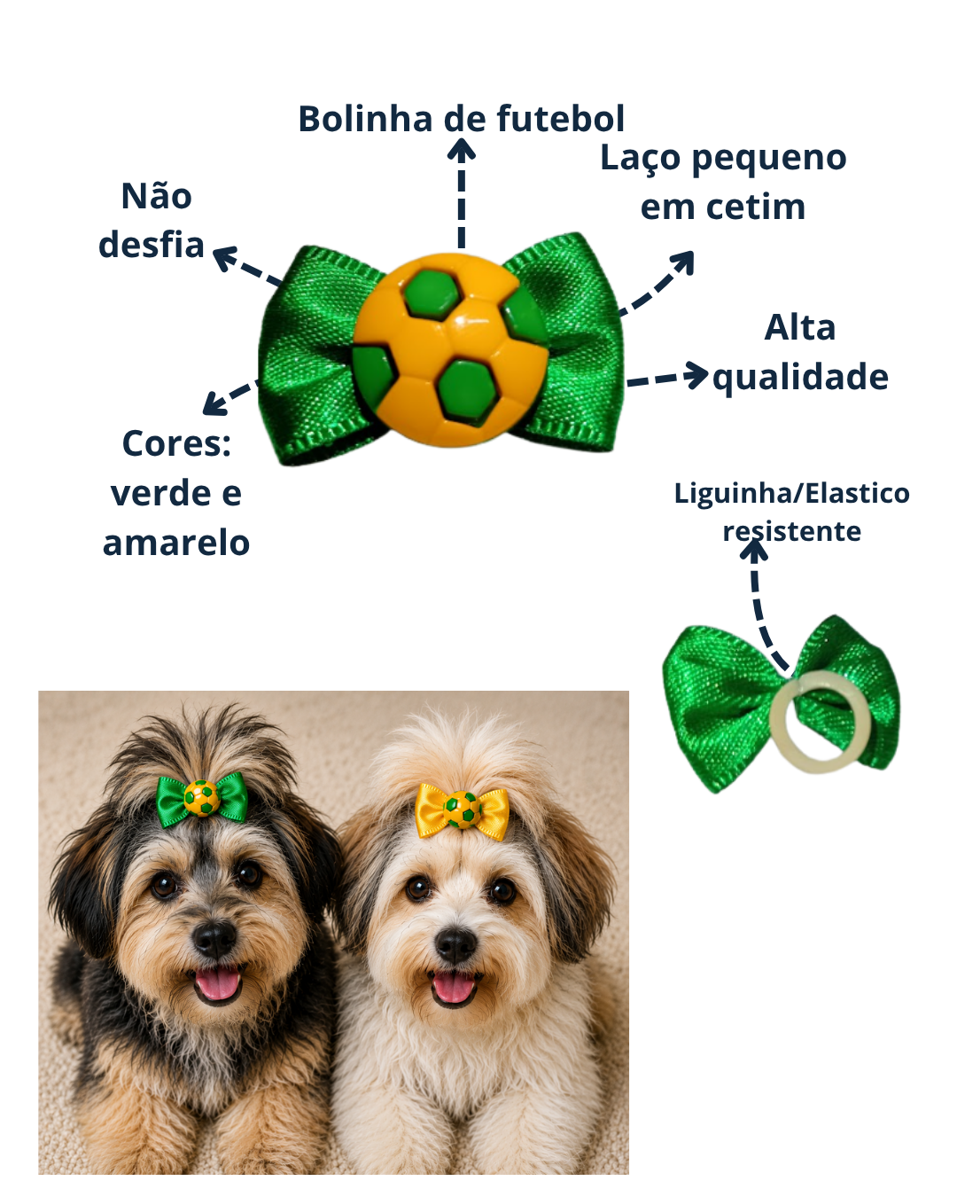 L9150 LACINHO DO BRASIL VERDE E AMARELO COM BOLINHA DE FUTEBOL - 30 UN - Imagem 2