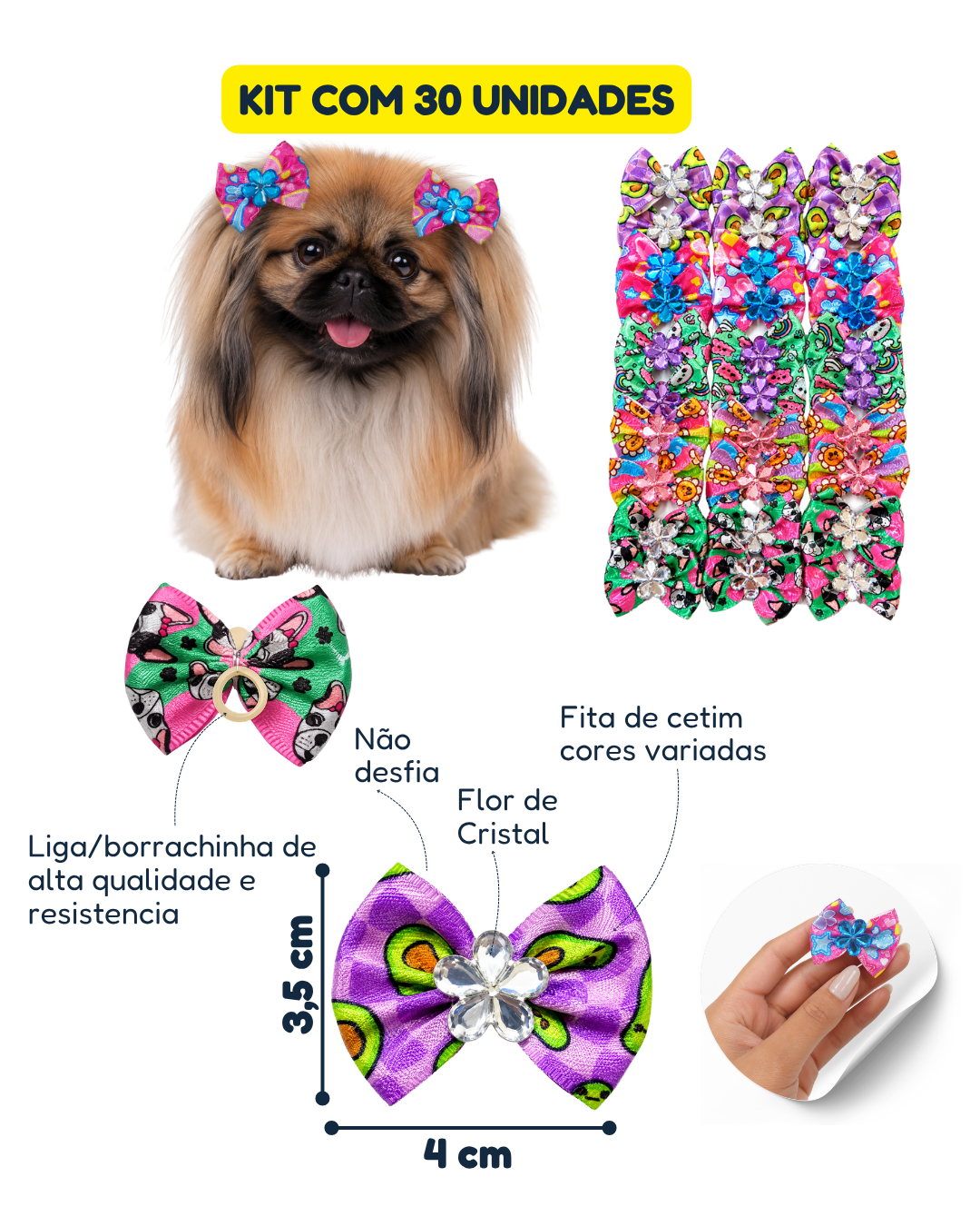 L11635 LAÇO ESTAMPADO C/CRISTAL - 30 UN - Imagem 2